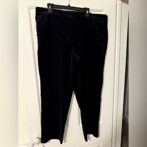 LOFT Midnight Black Velvet Riviera Slim Pant